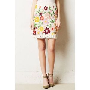 Anthropologie Ayaka Embroidered Skirt